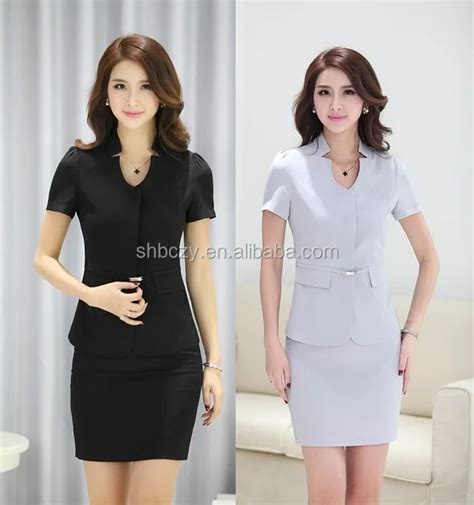 Fashion Short Sleeve Office Uniform Designs For Women - Buy Office Uniform Designs,Women Suit ...