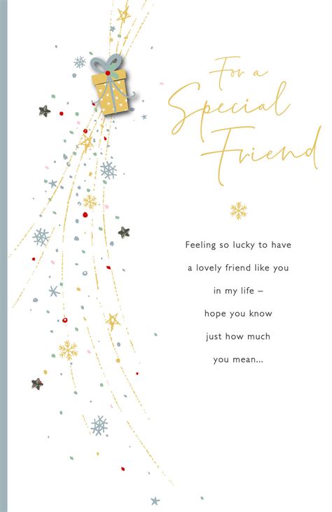 Special Friend Feeling So Lucky Embellished Christmas Card Cards