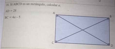 Si ABCD es un rectángulo Calcular a Brainly lat