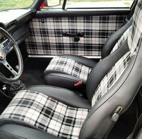 Plaid interior | Car interior, Porsche, Custom car interior