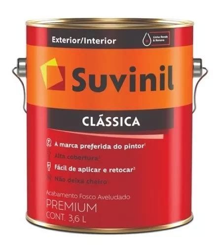 Tinta L Tex Fosco A Cl Ssica Pva Branco Neve L Suvinil