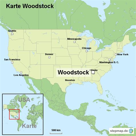 Karte Woodstock Von Ortslagekarte Usa Landkarte Für Die Usa