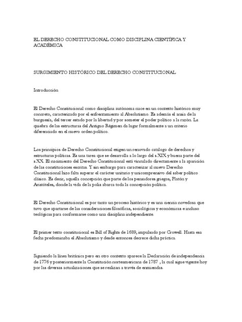 El Derecho Constitucional Como Disciplina Científica Y Académica Pdf Pdf Estado Política