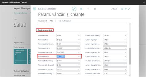 Definire serii numerice în Business Central