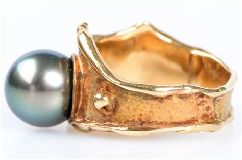 18 Kt Pink Gold Ring Tahiti Pearl Catawiki