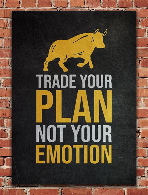 Trade Your Plan Not Your Emotion Metal Poster Stock Trading Stock