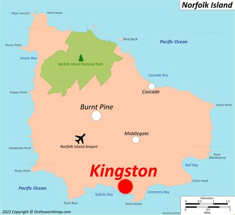 Kingston Map | Norfolk Island | Detailed Maps of Kingston