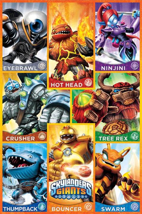 Skylanders Skylanders Giants Orange Character Squares Poster