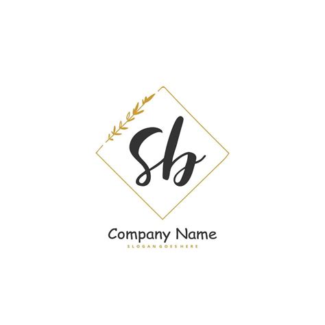 Sb Initial Handwriting And Signature Logo Design With Circle Beautiful