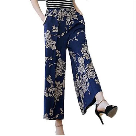 Summer 2017 New Cotton Linen Pants Women Middle Aged Loose Plus Size