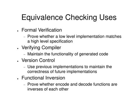 Ppt Equivalence Checking Powerpoint Presentation Free Download Id 5163683