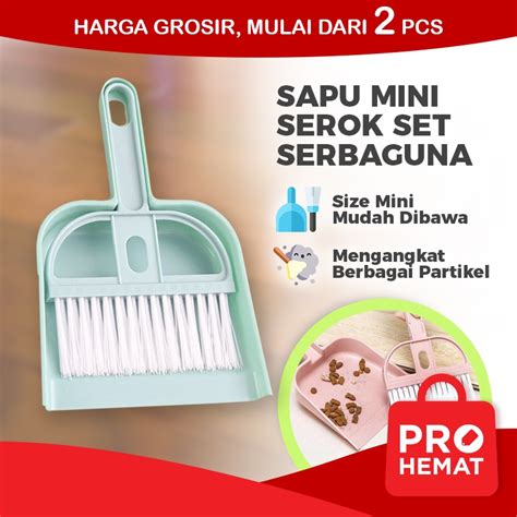 Jual Prohemat Sapu Sapu Mini Set Serok Cikrak Sapu Mini Plus Dustpan