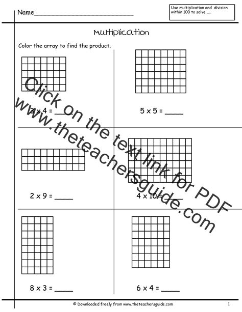 Arrays In Multiplication Worksheets