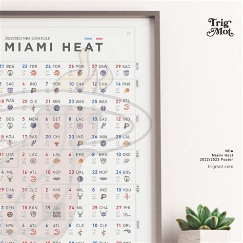 Miami Heat Poster 2023 NBA Season Calendar Basketball Garage - Etsy