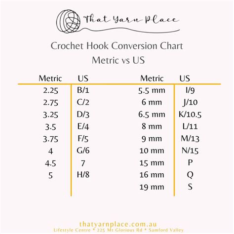 Crochet Hook Conversion Chart Metric Vs Us That Yarn Place