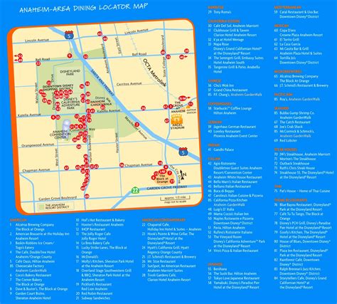 Anaheim restaurants map - Ontheworldmap.com