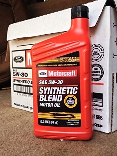 Amazon Motorcraft SAE 5W30 Synthetic Blend Motor Oil 12 Quarts