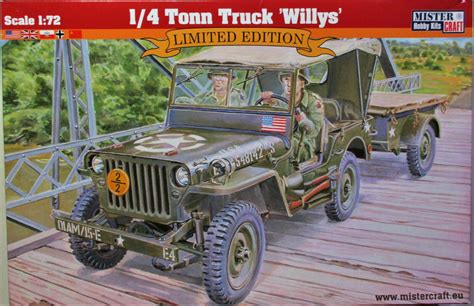 MISTER CRAFT D299 14 Ton Truck Willys Jeep Trailer 1 72 Scale