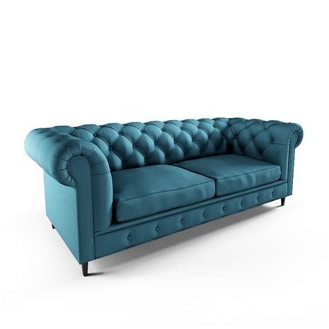 Chesterfield Fabric Sofa - 3D Model for Corona