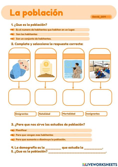 La Poblaci N David Worksheet