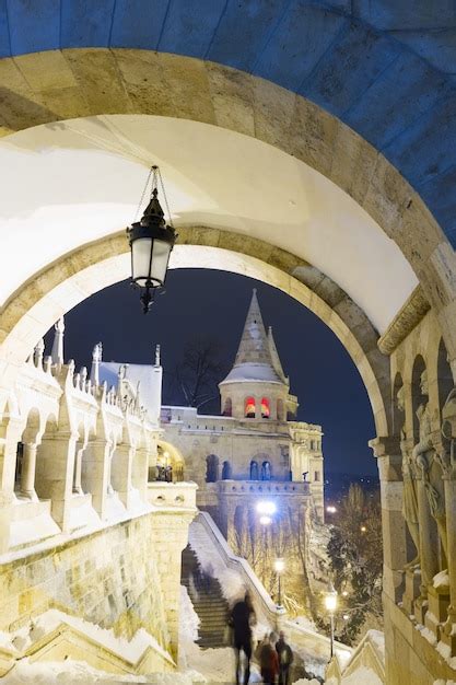 Premium Photo | Fisherman's bastion in budapest illuminated at night ...