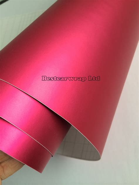 2018 Satin Chrome Hot Pink Car Wrap Film With Air Release Matte Chrome ...