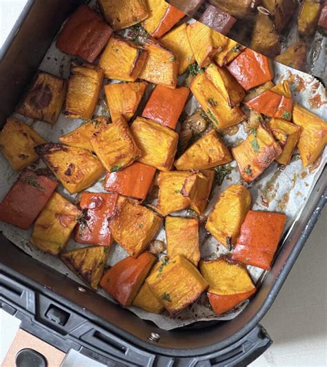 Air Fryer Roasted Pumpkin Cubes Tasty Oven