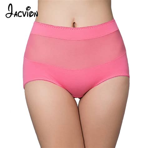 Underwear Women Panties Sexy Cotton High Rise Hollow Solid Briefs