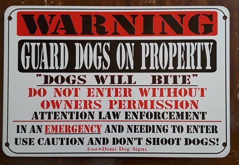 Metal Warning Guard Dogs Sign For Fence Beware Of Dog 8x12 Ebay