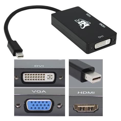 TBS2218 Mini DP Vers DVI VGA HDMI Adapteur 3 In 1 Achat Vente