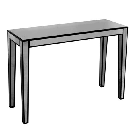 Preston Mirrored Console Table Rectangular In Titanium Grey Furniture