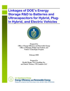 Fillable Online Eere Energy Linkages Of Doe S Energy Storage R D To