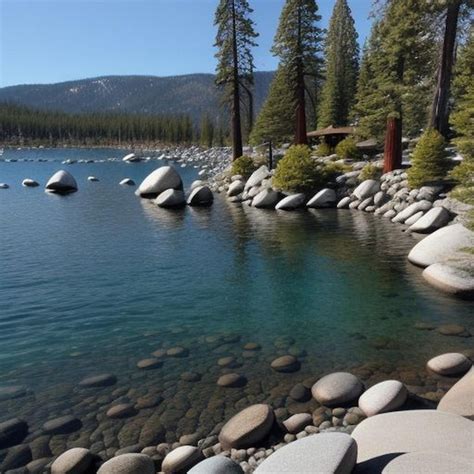 Premium Photo Beautiful Panorama On The Beach Of Secret Cove Lake Tahoe