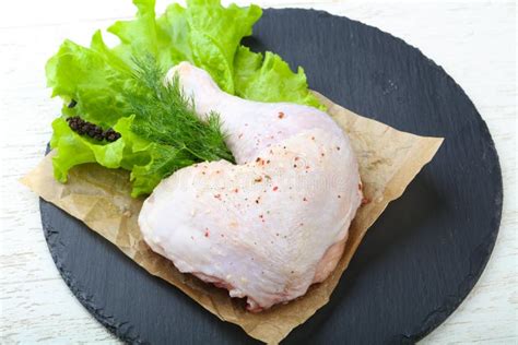 Raw chicken leg stock image. Image of quarter, chicken - 111781581