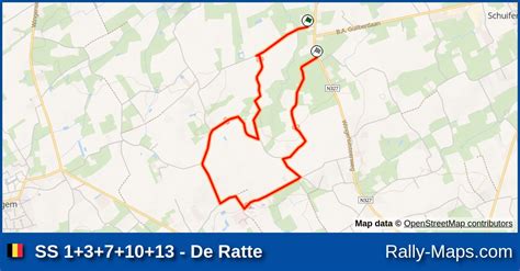 SS 1 3 7 10 13 De Ratte Stage Map 12 Uren Van Tielt 1980 BRC