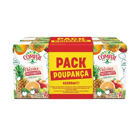 Mercadão Pingo Doce Néctar de Tutti Frutti Clássico Compal Pack 6