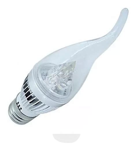 Lâmpada Vela Led Bico Torto 3w Bivolt E27 Branco Quente 5un