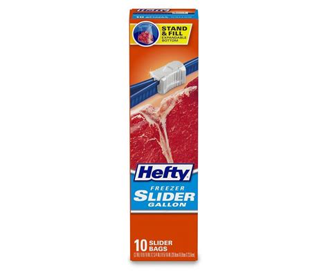 Hefty Stand And Fill 1 Gallon Slider Freezer Bags 10 Count