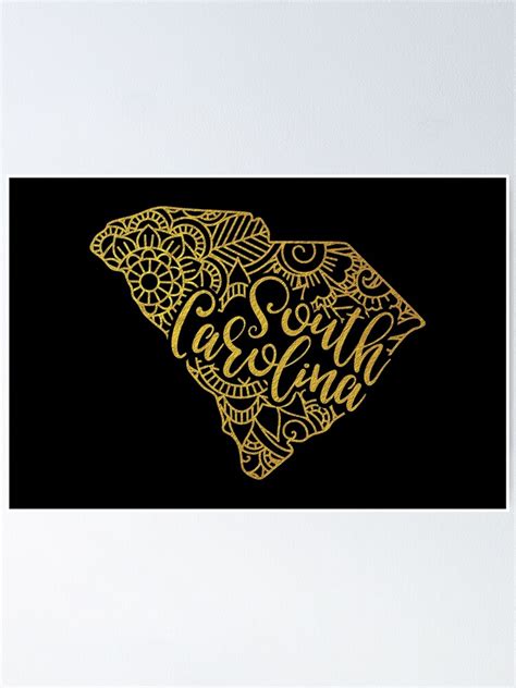 "South Carolina Gold Map" Poster for Sale by OutcastBrain | Redbubble