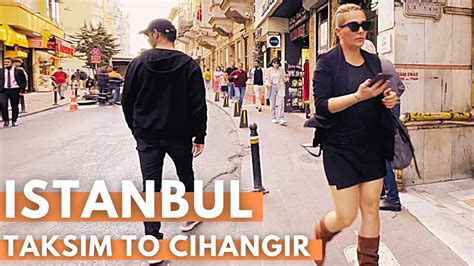 Istanbul Turkey Taksim Square To Cihangir Neighborhood Walking