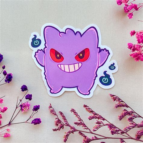 Niedliche Chibi Gastly Spuk Gengar Sticker Fan Art Laptop Etsy De