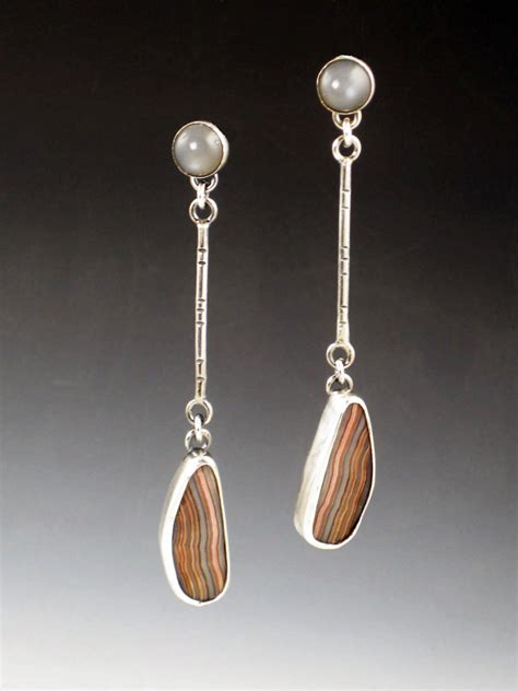 Crazy Lace Agate Earrings Sterling Silver By Michelegradydesigns