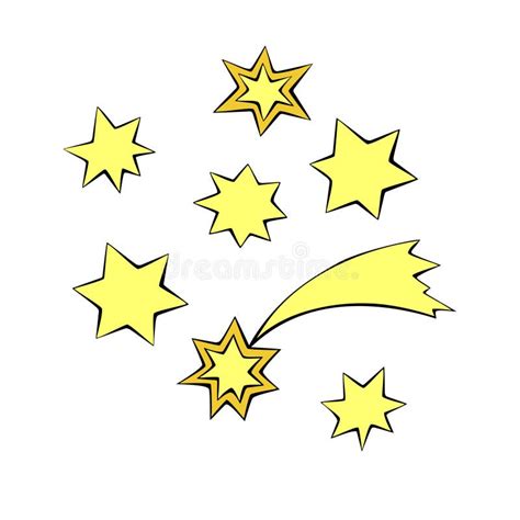 Set of Stars Icon in Doodle Flat Style. Simple Color Design Elements ...