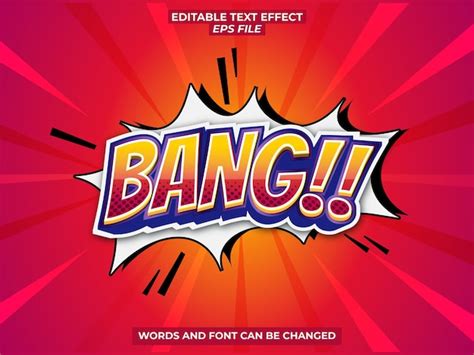 Texteffekt Schriftart Im Bang Comic Stil Bearbeitbare Typografie