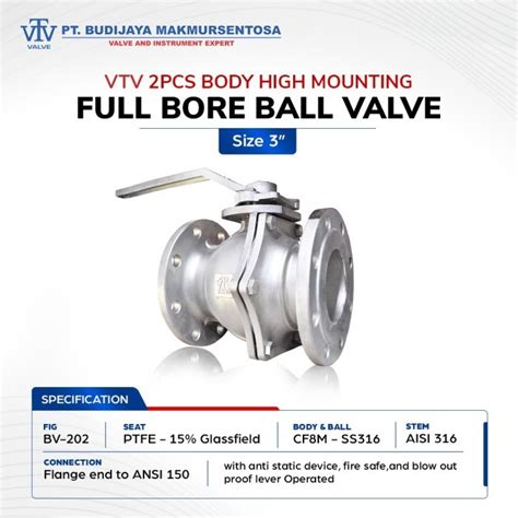 Jual VTV High Mounting Ball Valve SS316 ANSI 150 2 5 Di Tokopedia