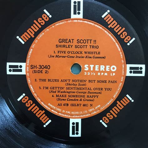 シャーリー スコット トリオ グレート スコット SH 3040 LP 日本盤 SHIRLEY SCOTT TRIO GREAT SCOTT