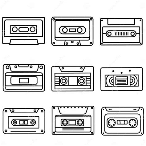 Audio Cassette Icon Vector Set Cassette Illustration Sign Colleclion Vhs Symbol Or Logo Stock