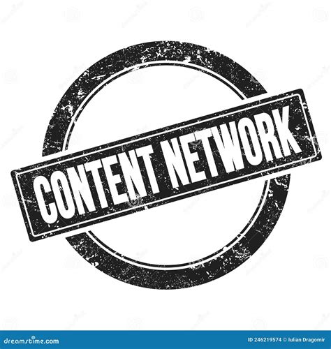 CONTENT NETWORK Text On Red Brown Ribbon Stamp Stock Photo