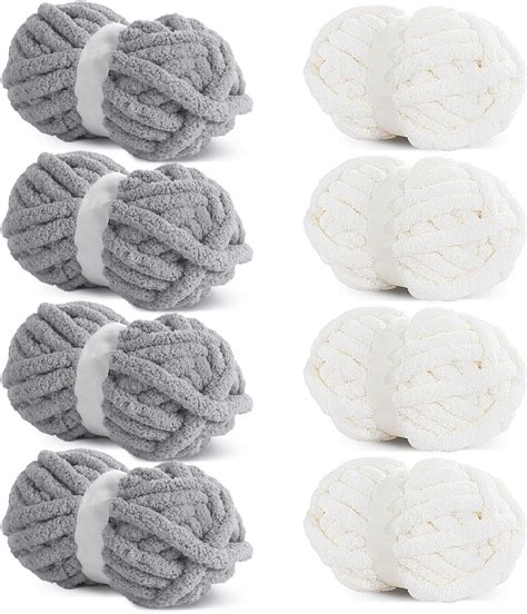 Amazon MINUPWELL 8 Packs Jumbo Chunky Chenille Yarn 2040g 72oz