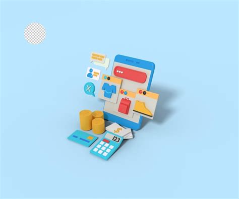 Premium Psd D Illustration Of Online Shop App On Phone